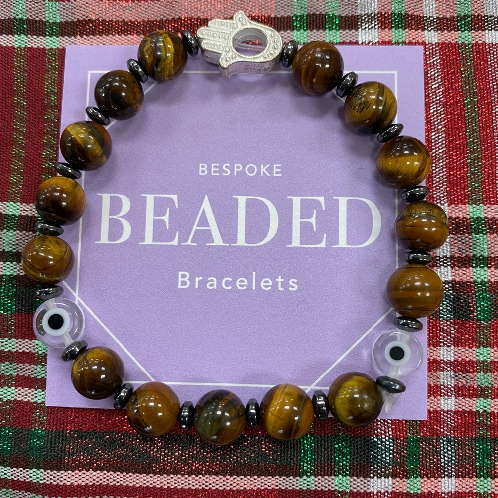 Custom made tigers eye stretch bracelet
